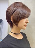 調布白髪染めレイヤーボブショートヘアベージュアッシュブラウン