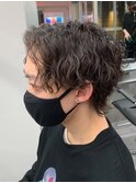 フェザーパーマサーフカール刈り上げセンターパート