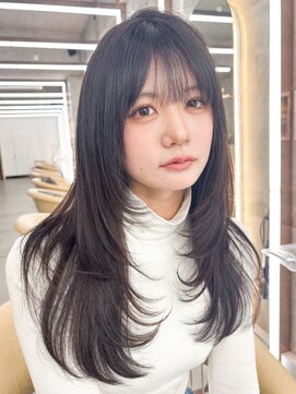 ロンドホットリップ 立川(Lond hot lip) グレージュブラウン/ミディアムレイヤー/韓国巻き/顔周りカット