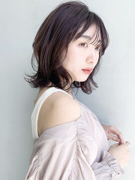 アイティー バイ アルバム 中野店(IT by ALBUM) ワンカールミディ_ローライトスリークボブ厚めバング_7555