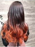 毛先のみグラデーションカラー♪オレンジ