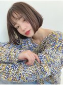 小顔ショートボブ大人セクシーダークカラー