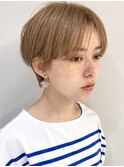 マッシュショート　前髪長めショート　丸み　ショートカット