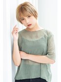 【Totia梅田】ナチュラルショート×シルキーベージュ