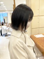 モリオ フロム ロンドン サッポロファクトリー店(morio FROM LONDON)&nbsp;【morio】札幌ボブ　ぱつっと外ハネ黒髪ボブ