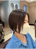 前髪なしボブ