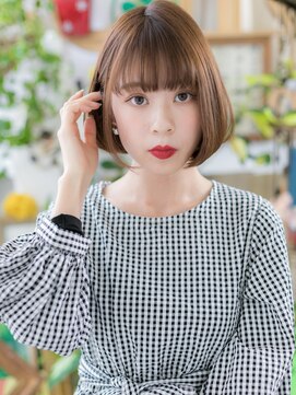 カバーヘア ブリス 上尾西口店(COVER HAIR bliss) 大人かわいいシースルー前髪前下がりミニボブc5上尾20代30代40代