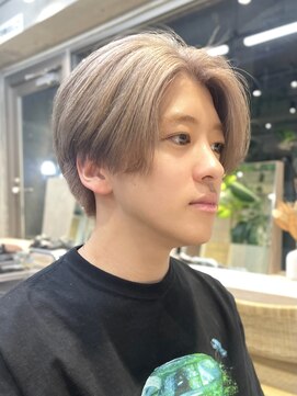 サンクプロジェクト(cinq PROJECT) 韓国風メンズミルクティーベージュダブルカラーハイトーンカラー