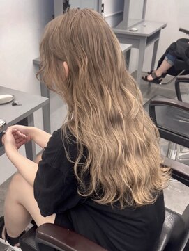 ペレ 栄店(PELE) デザインカラー/レイヤーカット/ウェットヘア/オリーブベージュ