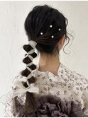 梅田浴衣レンタル　推し活　ヘアセット　編み下ろし