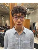 メンズカット×マッシュ×2ブロック×パーマ