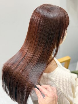 シュアショット(SURE SHOT) レッドカラー　艶髪ロング　髪質改善/ケアカラー/ケアブリーチ/