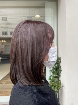 ファム 十日市店(femme) ピンクブラウン×ミディアムボブ