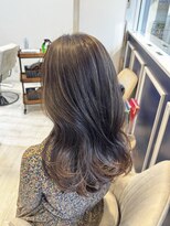 アンソル オブ リシェール(N'SOL of RICHAIR)&nbsp;グレージュハイライトカラー/くびれヘア/アプリコットオレンジ