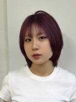 ヘアー アレス(hair ales) ショートウルフ　ブリーチカラー　くびれヘア　夏