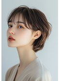大人可愛い大人美人ふんわりカール小顔カットショコラアッシュ