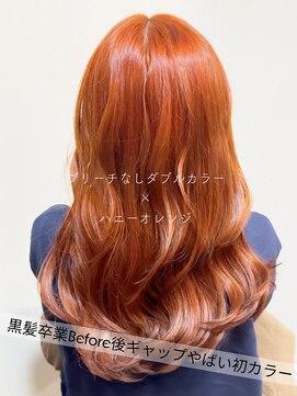 サラジュ 仁川店(SARAJU) 【Wカラー特化】森山担当 ブリーチなし×ハニーオレンジ