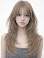 ロックス バイ マグ 松本(rocks BY MAG)&nbsp;ロングヘア◎レイヤーカット×ミルクティーベージュ