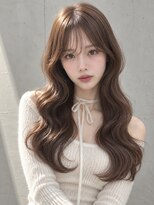ユーフォリア 渋谷グランデ(Euphoria SHIBUYA GRANDE)&nbsp;ブラウンシースルーバングゆる巻き波ウェーブロング
