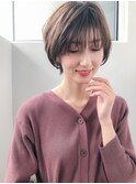 小顔カット×ボブルフ×イルミナカラー×ピンクベージュ×吉祥寺
