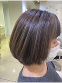 白髪ぼかし アッシュ系ハイライト