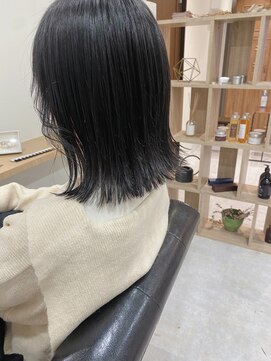 リーシュ(Re:sh) ブルーブラック／ぱつっとボブ/艶髪