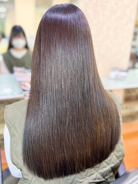 アークスヘアー 30代40代髪質改善ココアブラウン艶感ストレートロング透明感