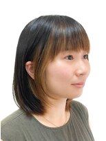 黄ぐまくん美容室 ミディアム インナーカラー