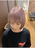 ブリーチカラーで柔らかい艶っぽpink beige