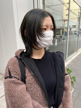 カフ(CAF) CAF松本【カーキグレー×ウルフレイヤーカットでイメチェン】