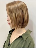 大人可愛い前下がりボブ×アッシュベージュ×ミニボブ20代30代