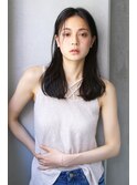 イメチェンダークアッシュ前髪センターパートレイヤーカット_星2