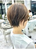 大人ショートボブ丸みショートカットマッシュショート前髪あり