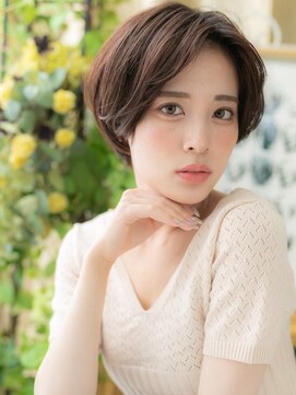 カバーヘア ブリス 北浦和(COVER HAIR bliss) かきあげ前髪ヘルシースタイル丸みショートc6北浦和20代30代40代