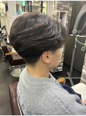 かき上げヘア七三ヘアツーブロックメンズ波巻きスパイラルパーマ
