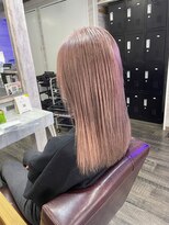 カルフール ロハス 草加東口店(Carrefour LOHAS)&nbsp;ペールピンク・ミディアムヘア・透明感カラー・大人可愛い・艶髪