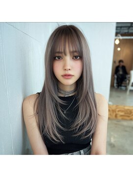 サロンドミルク 原宿(salon de MiLK) ミディアムレイヤーハッシュカット顔周りレイヤーカット韓国ヘア