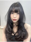 ロングレイヤーグレイアッシュハイレイヤー