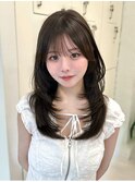 10代20代前髪あり/ハッシュカット/ミディアムレイヤー/顔まわり