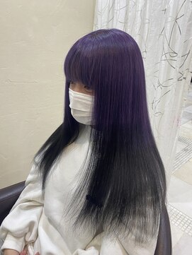 ファブ 千葉店(FaB) ラベンダー×ブラックグラデーション/レイヤーカット/レイヤー