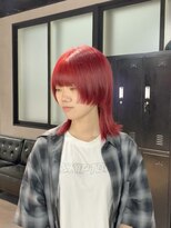キッススワン(KISS SWAN)&nbsp;【赤髪ウルフ】札幌美容室