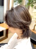 センターパートボブウルフ♪