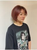 ［レイヤーボブ＋ピンクカラー＋20代＋千葉駅］