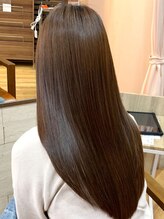 アビエクレール 河内花園(abije claire)&nbsp;髪質改善ストレート×アッシュベージュセミロング【河内花園駅】
