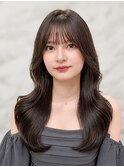 オリーブグレー/韓国風巻き/レイヤーカット/マロンベージュ◇