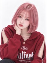 キャロル(CAROL)&nbsp;ピンクカラー×韓国風切りっぱなしボブ