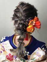 スーパーカット 元町店(SUPER CUT)&nbsp;成人式　着付　ヘアセット　編みおろし　ハイトーン