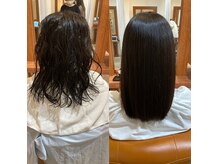 髪質改善BeforeAfter!ダメージレス美革ストレート［縮毛矯正］