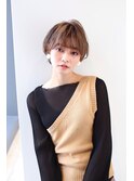 似合わせ小顔カット×ショートボブ　ベージュ　髪質改善