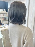 福山人気caaryブリーチなしダークグレージュ切りっぱなし外ハネ